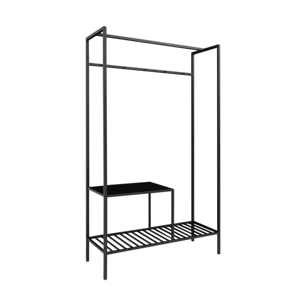 Čierny šatníkový viacúčelový regál s 2 policami House Nordic Vita, 170 x 101 cm-image-1