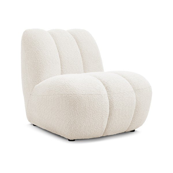 Biele kreslo z textílie buklé Janissaire – Bobochic Paris