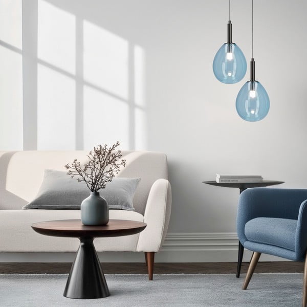 Modré LED závesné svietidlo so skleneným tienidlom Lukka – Candellux Lighting-image-1