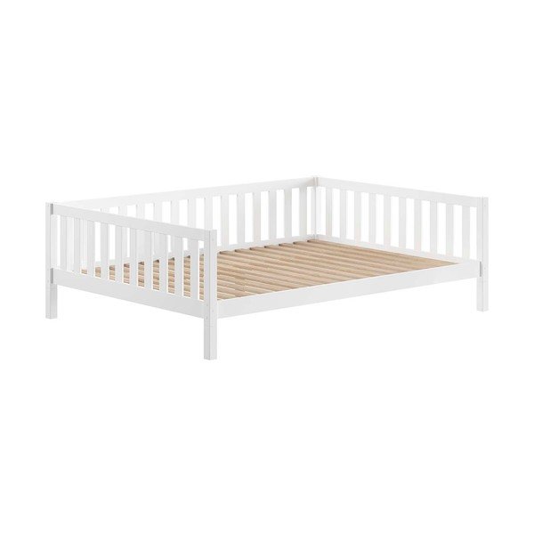 Biela detská posteľ z borovicového dreva s výsuvným lôžkom s úložným priestorom s roštom 140x200 cm Dallas – Vipack-image-3