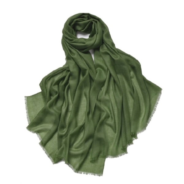 Zelený tenký kašmírový šál Bel cashmere Clara, 200 x 90 cm