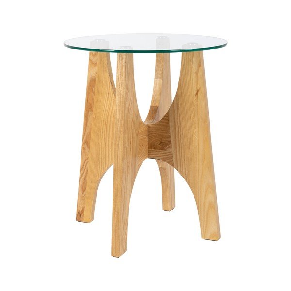 Okrúhly odkladací stolík so sklenenou doskou ø 45 cm Kobe – Zuiver