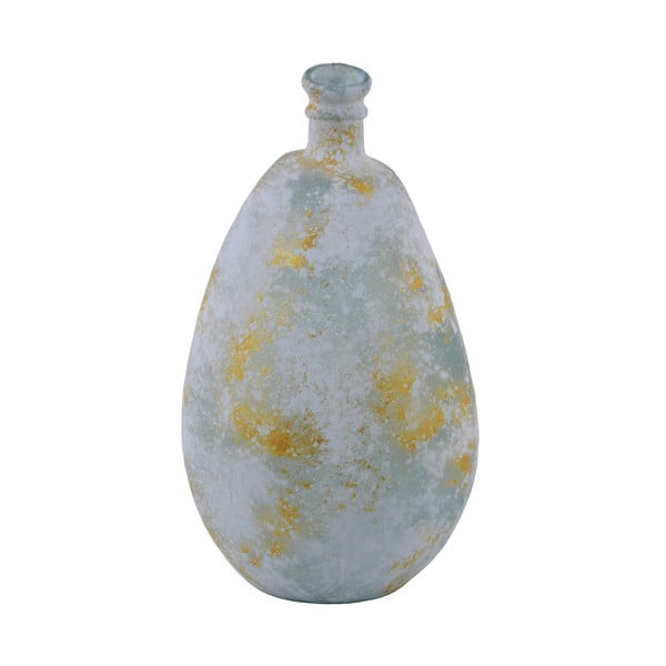 Svetlomodrá váza z recyklovaného skla s patinou Ego Dekor Simplicity, výška 47 cm