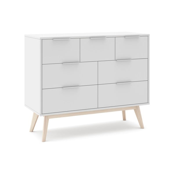 Biela nízka komoda 120x83 cm Campus – Marckeric-image-3