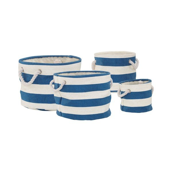 Sada 4 modro-bielych košov na bielizeň Premier Housewares Nautical