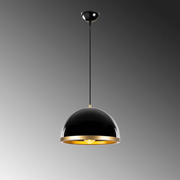 Závesné svietidlo v čiernej a zlatej farbe s kovovým tienidlom ø 30 cm Ferenci – Opviq lights-image-4