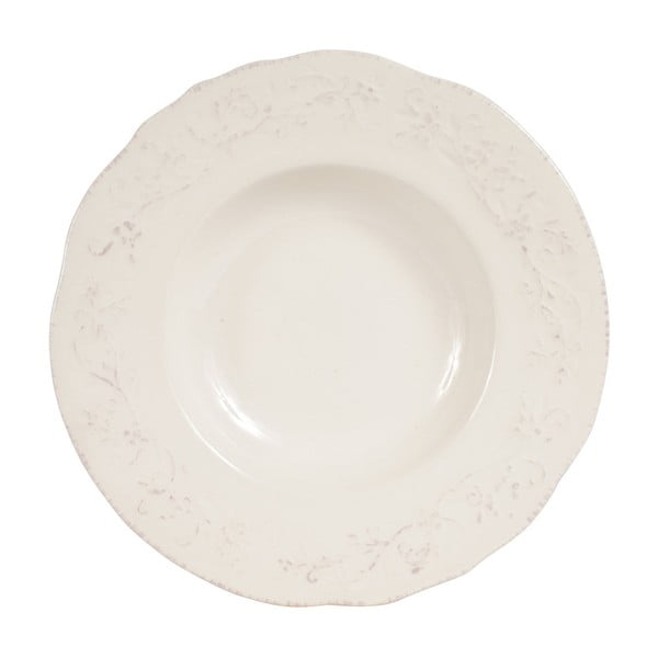 Biely hlboký tanier Comptoir de Famille Lise, 24,5 cm