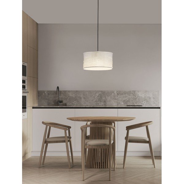 Biele ľanové závesné svietidlo ø 38 cm Linnet – Nova Luce-image-1