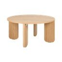 Okrúhly konferenčný stolík s doskou v dubovom dekore v prírodnej farbe ø 75 cm Kuvu – noo.ma