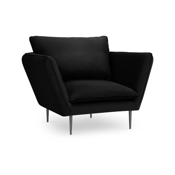 Čierne zamatové kreslo Mazzini Sofas Acacia-image-4