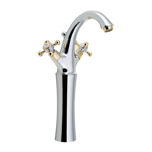 Stojanková umývadlová batéria v lesklej strieborno-zlatej farbe Antea - Sapho