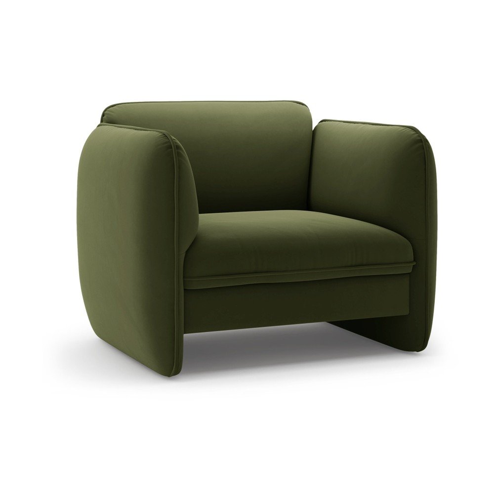 Zelené zamatové kreslo Georgia – Micadoni