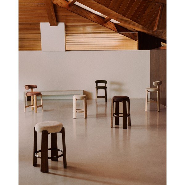 Zelená/v tmavo prírodnej farbe barová stolička z jaseňového dreva (výška sedadla 65 cm) Granite – Kave Home-image-4