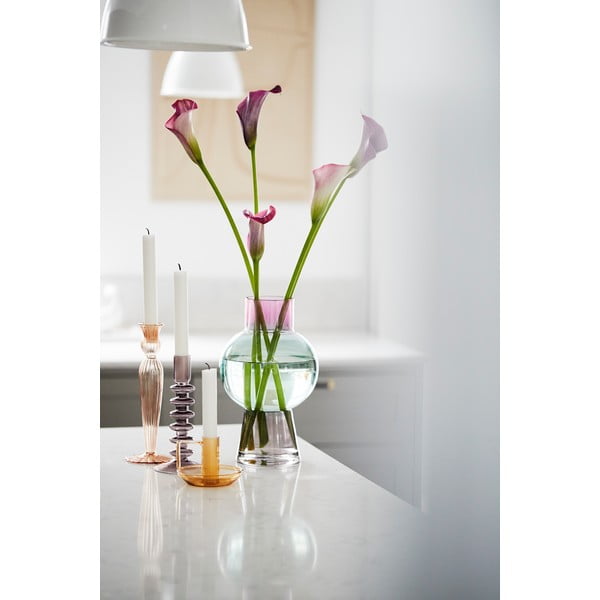 Ružový sklenený svietnik Bahne & CO-image-1