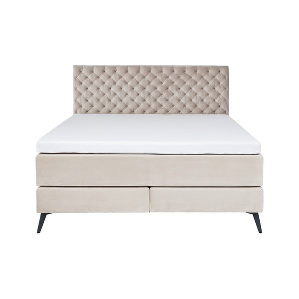 Biela/krémovobiela boxspring posteľ 200x200 cm La Maison – Meise Möbel-image-2