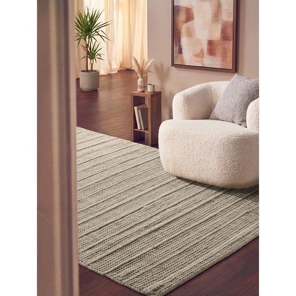 Krémovobiely ručne tkaný vlnený koberec 80x150 cm Camden Parker – Ted Baker-image-1