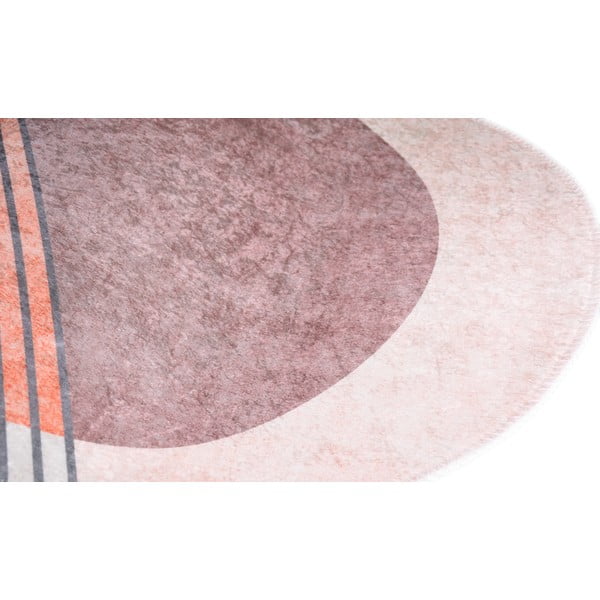 Svetloružový/svetlosivý umývateľný koberec 80x120 cm Oval – Vitaus-image-2