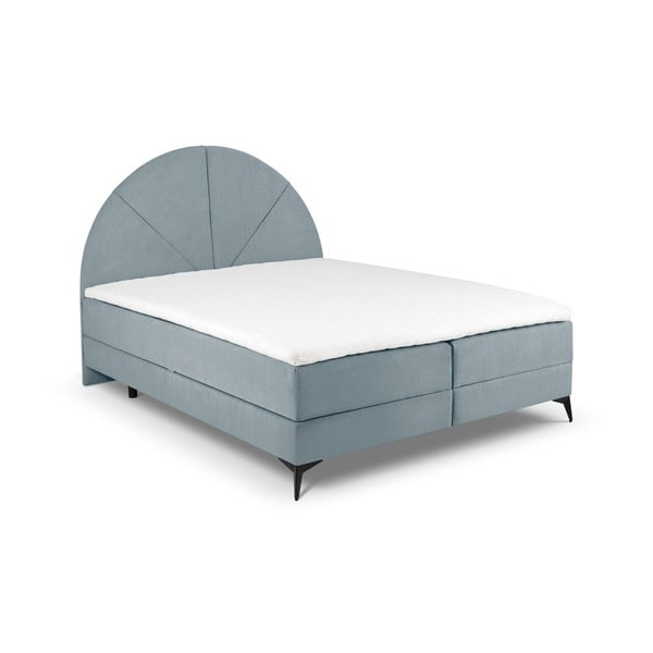 Svetlomodrá boxspring posteľ s úložným priestorom 160x200 cm Sunset – Cosmopolitan Design