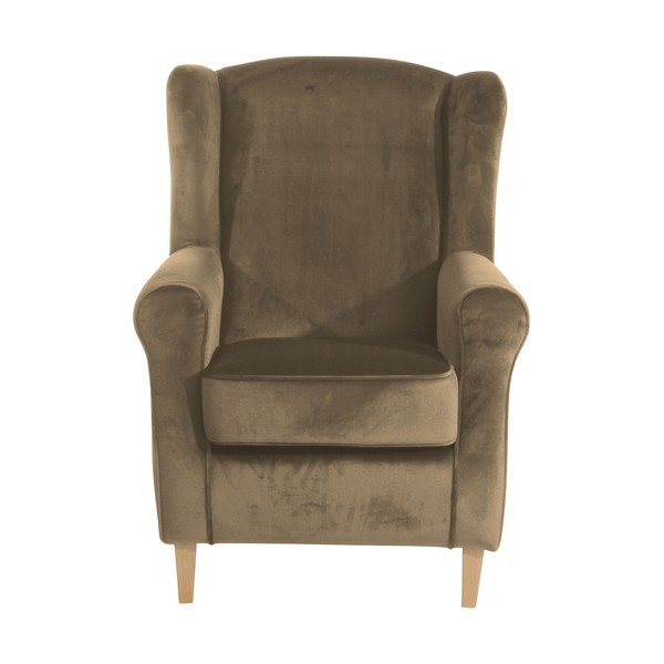 Hnedé kreslo ušiak Max Winzer Lorris Velour Sahara-image-2