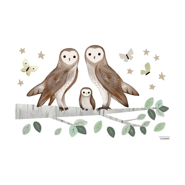 Hárok samolepiek 64x40 cm Owls Family – Lilipinso