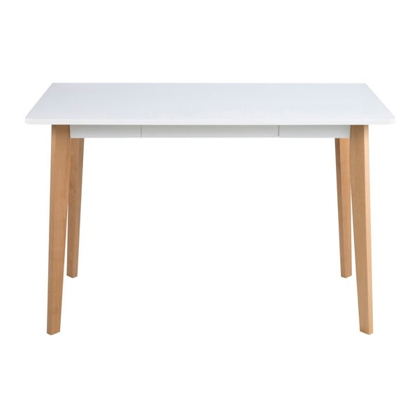 Biely drevený stôl so zásuvkou Actona Raven