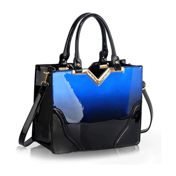 Modro-čierna kabelka L&S Bags Totena