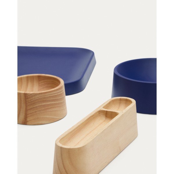 Tmavomodré/v prírodnej farbe drevené servírovacie misky v súprave 4 ks Bletz – Kave Home-image-3