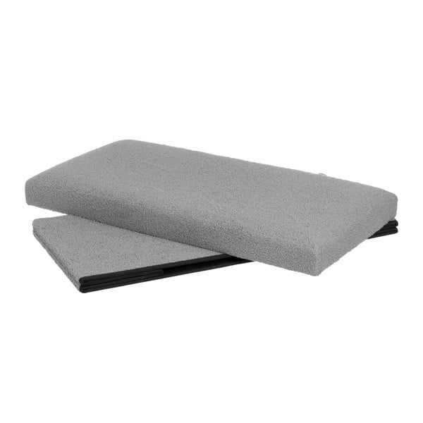 Sivý taburet z textílie buklé Folding – Casa Selección-image-2