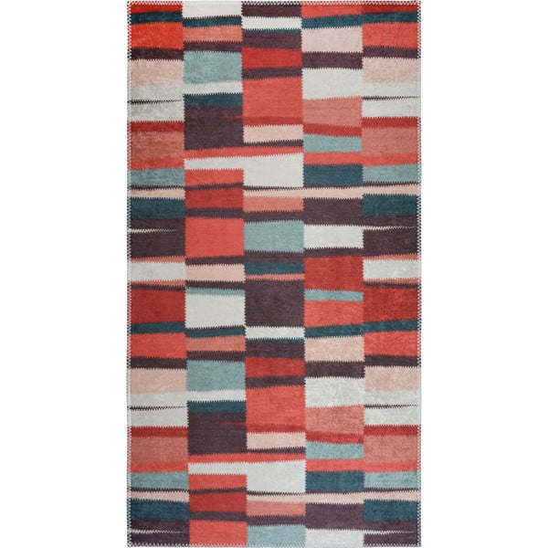 Červený prateľný koberec 80x150 cm Blocks of Fun – Vitaus