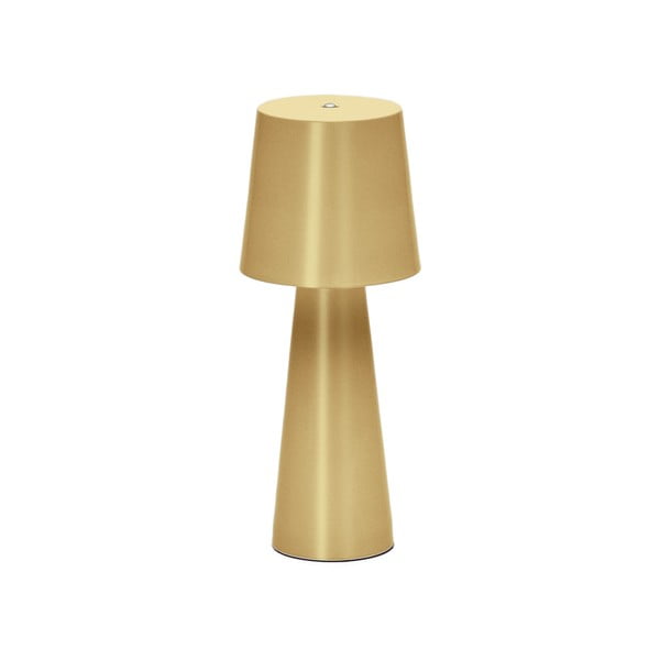 LED stmievateľná stolová lampa v zlatej farbe s kovovým tienidlom (výška 25 cm) Arenys – Kave Home