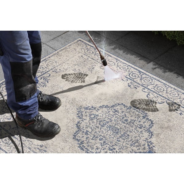 Modro-krémový vonkajší koberec NORTHRUGS Cebu, 200 x 290 cm-image-3