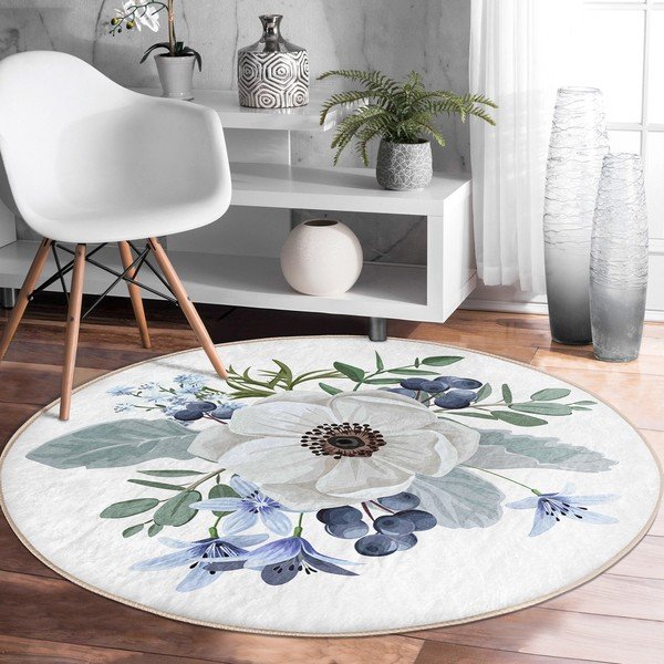 Prateľný okrúhly koberec vhodný pre robotické vysávače ø 120 cm Comfort – Mila Home-image-3