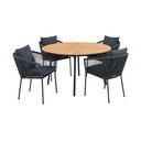 Záhradná jedálenská súprava v čierno-prírodnej farbe pre 4 Cleveland and Salermo – House Nordic