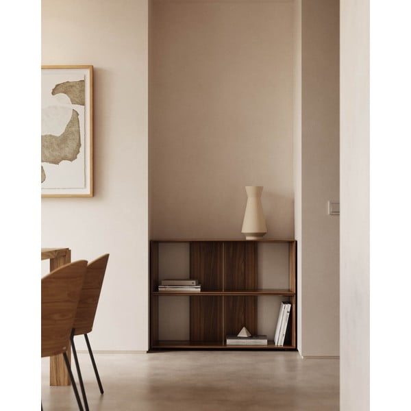 Modulárny policový systém v dekore orecha v prírodnej farbe 2 ks 101x76 cm Litto – Kave Home-image-1