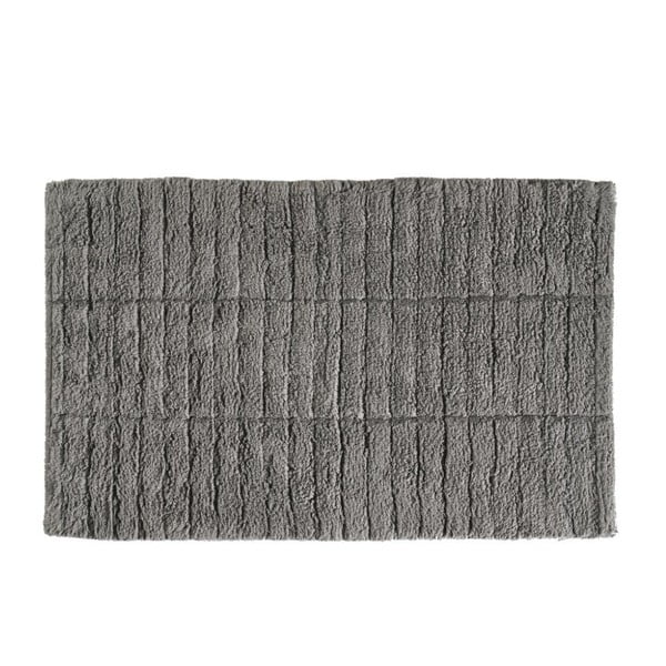 Sivá bavlnená kúpeľňová predložka Zone Tiles, 50 × 80 cm