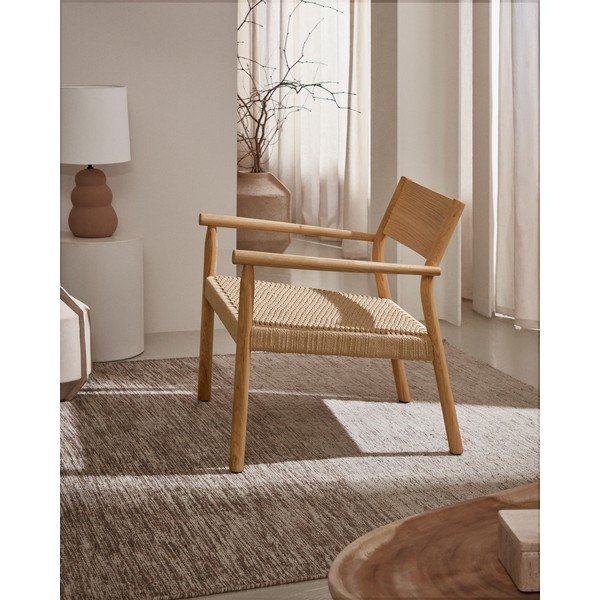 Kreslo vo svetloprírodnej farbe s výpletom Yalia – Kave Home-image-1