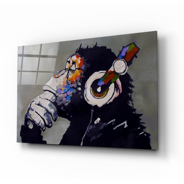 Sklenený obraz Insigne Thinking Monkey, 110 x 70 cm
