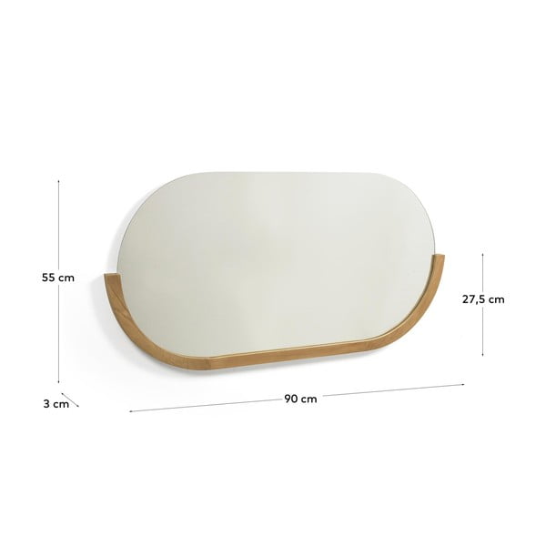 Nástenné zrkadlo s dreveným rámom 96x55 cm Rokia – Kave Home-image-4