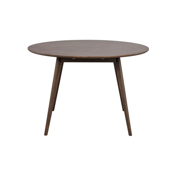Tmavohnedý okrúhly jedálenský stôl v dekore duba ø 115 cm Yumi – Rowico