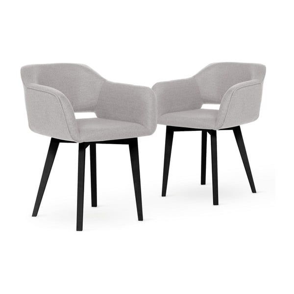 Sada 2 sivých stoličiek s čiernymi nohami My Pop Design Oldenburger