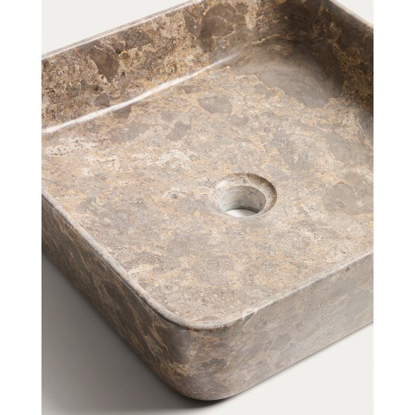 Sivé kamenné umývadlo 40x40 cm Darnen – Kave Home-image-4