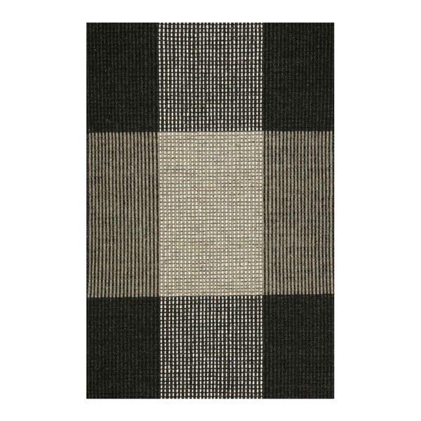 Sivý ručne tkaný vlnený koberec Linie Design Bologna, 50 × 80 cm