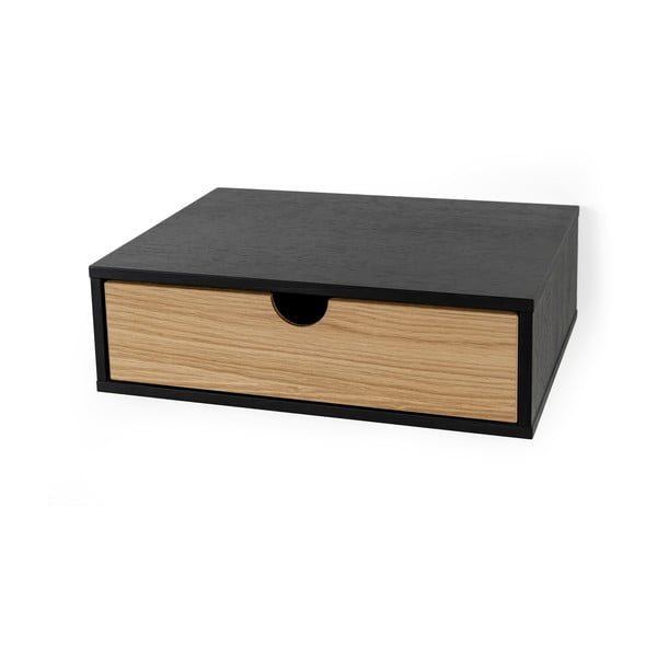 Čierny nástenný nočný stolík Woodman Farsta-image-3