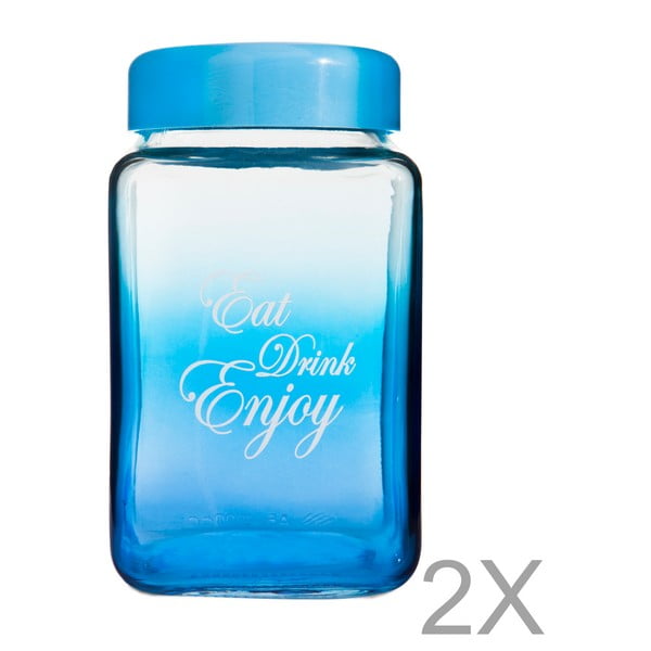 Modrá sklenená fľaša s viečkom Mezzo Square Pintoro, 1 l