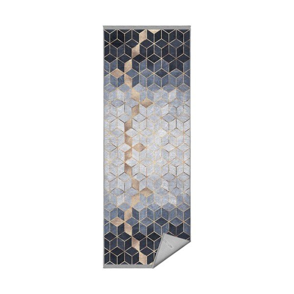 Modro-sivý koberec behúň 80x200 cm - Mila Home