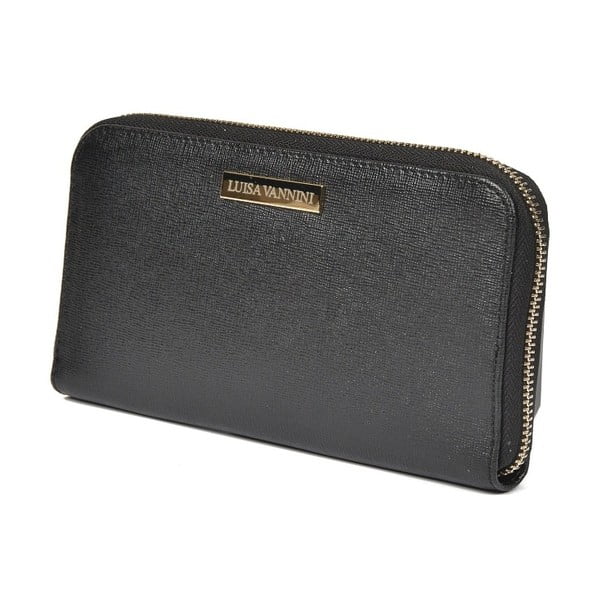 Čierna kožená peňaženka Luisa Vannini Daira
