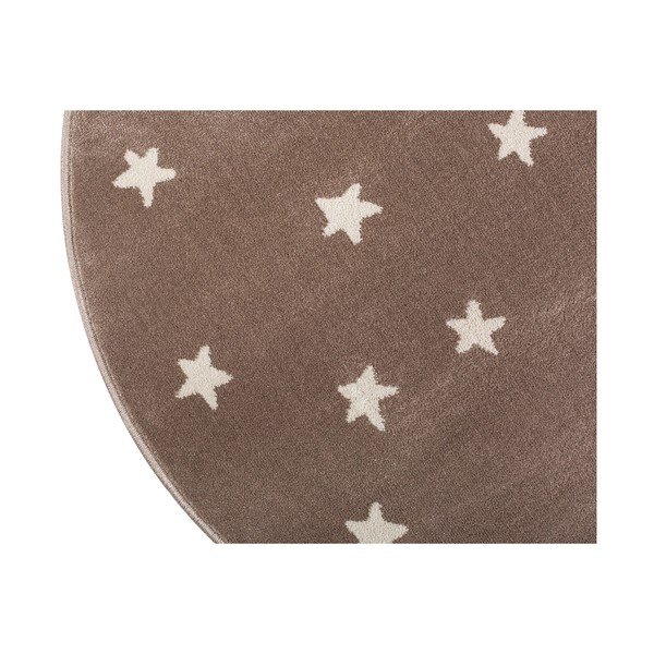 Hnedý okrúhly koberec s hviezdami KICOTI Stars, 80 × 80 cm-image-3