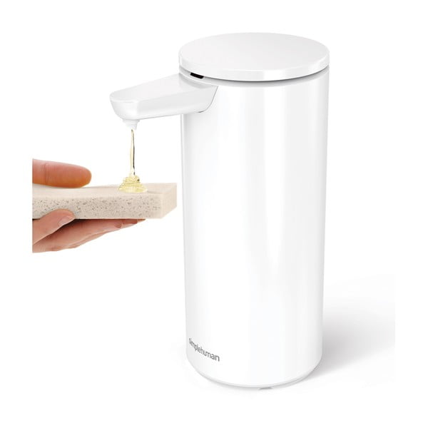 Biely bezdotykový kovový dávkovač mydla 414 ml – simplehuman-image-3