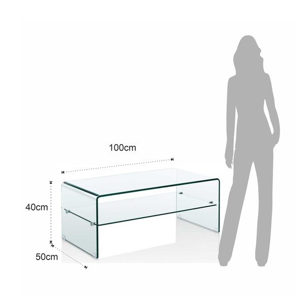 Sklenený konferenčný stolík 50x100 cm Cristal Evo – Tomasucci-image-4