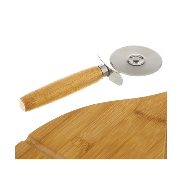 Set bambusovej doštičky a krájača na pizzu Casa Selección Cutter-image-2